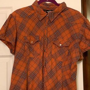 WOMENS HARLEY DAVIDSON ORANGE AND BLACK SHIRT